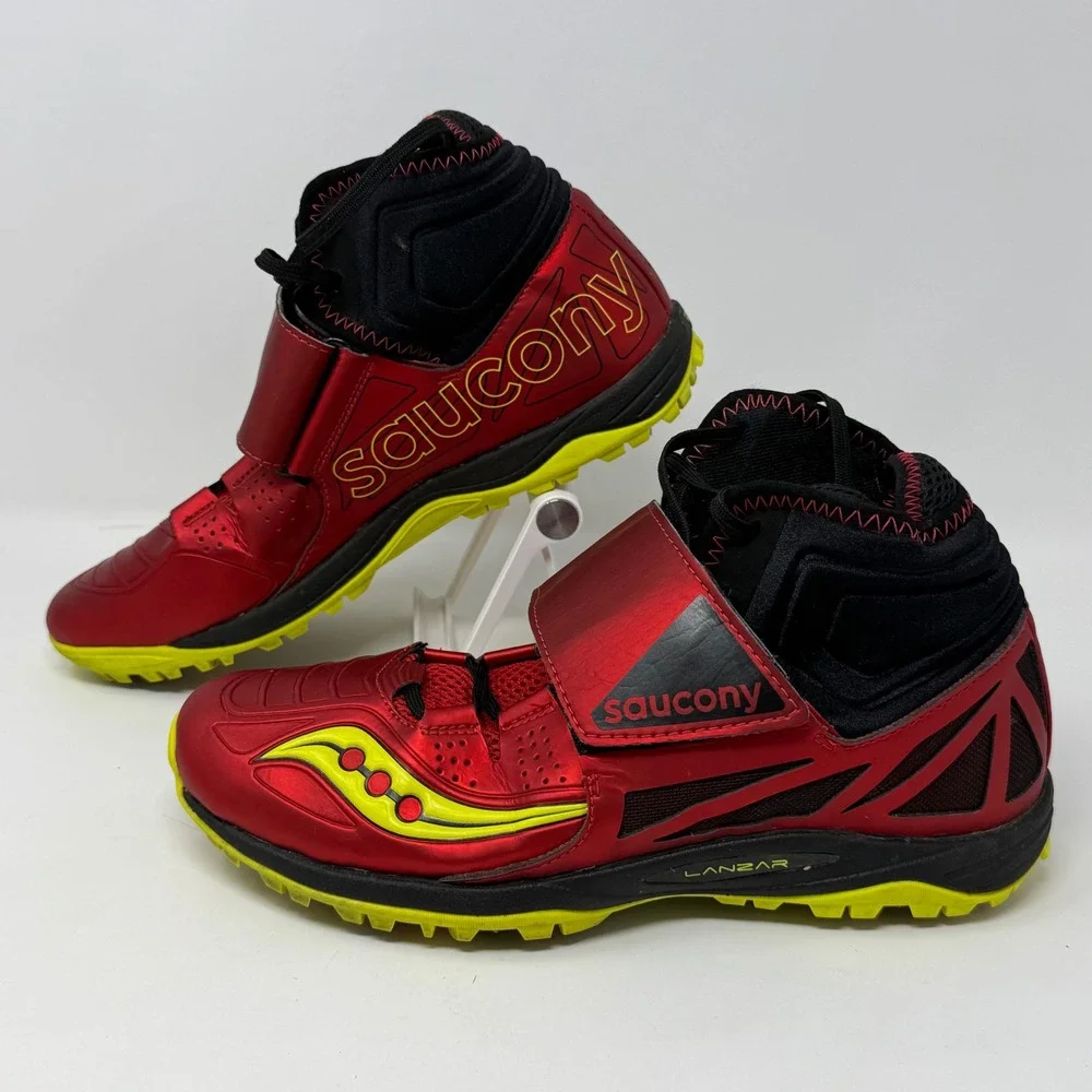 Saucony Lanzar Jav 2 Men 8 Red Citron Javelin Track Field Spikes S29038-1